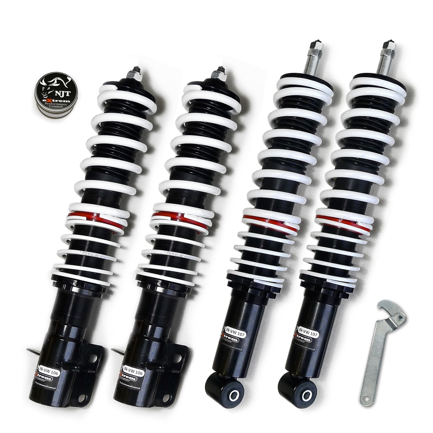 Combinés filetés / Coilovers NJT eXtrem pour Volkswagen Golf 1 + Scirocco Combinés filetés / Coilovers NJT eXtrem pour Volkswagen Golf 1 + Scirocco