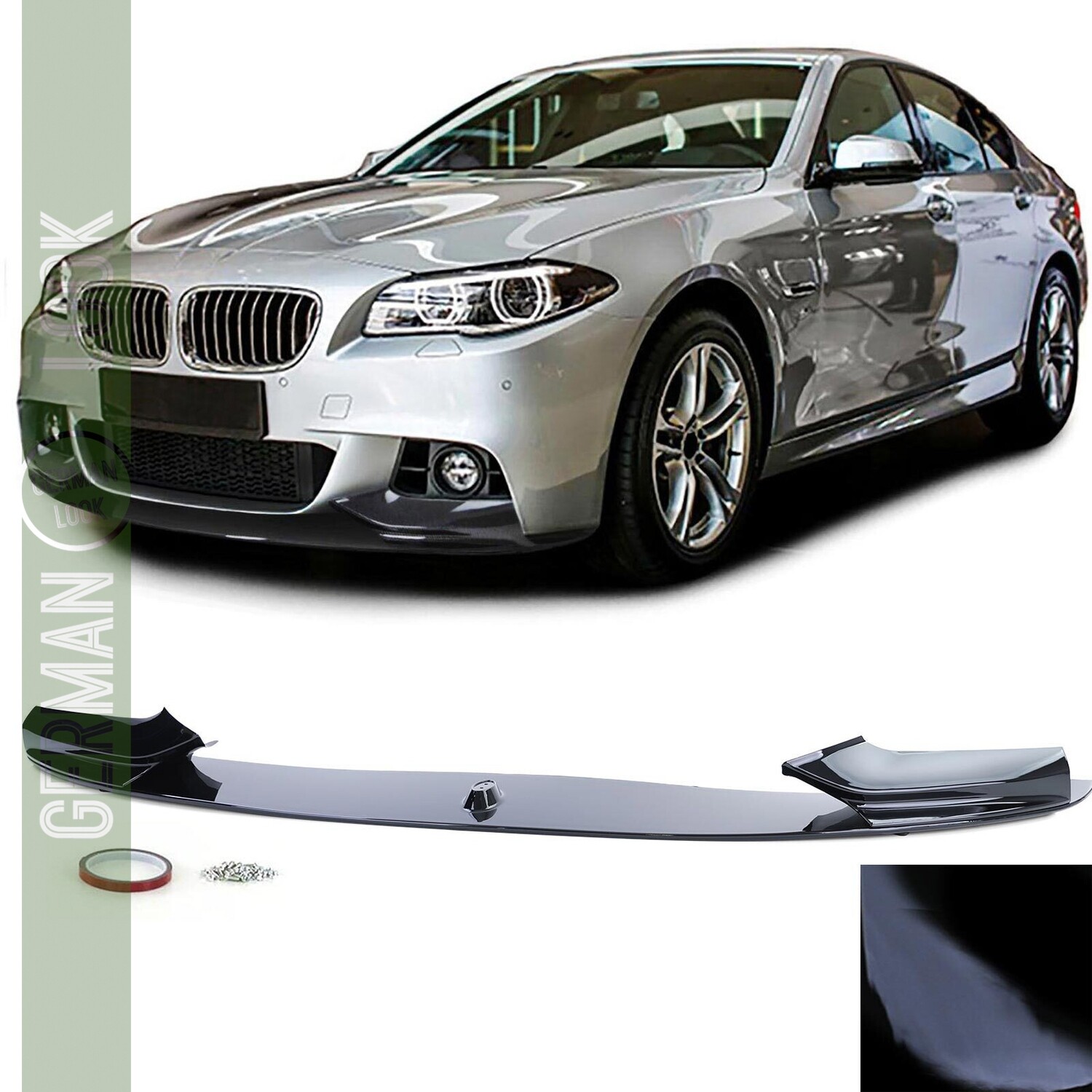 Lame de Pare-chocs Avant BMW F10 F11 – Noir Brillant Look M Performance Sport