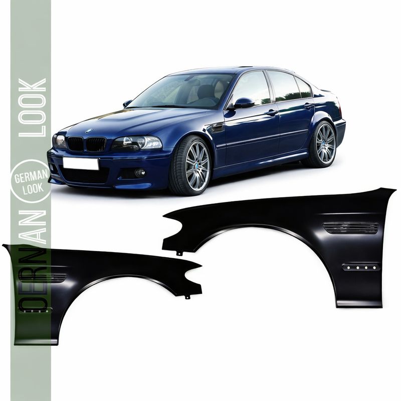 2 Ailes Look M3 BMW Série 3 E46 Berline & Touring Phase 1 1998-2001 – Kit ailes avant sport compatibles OEM