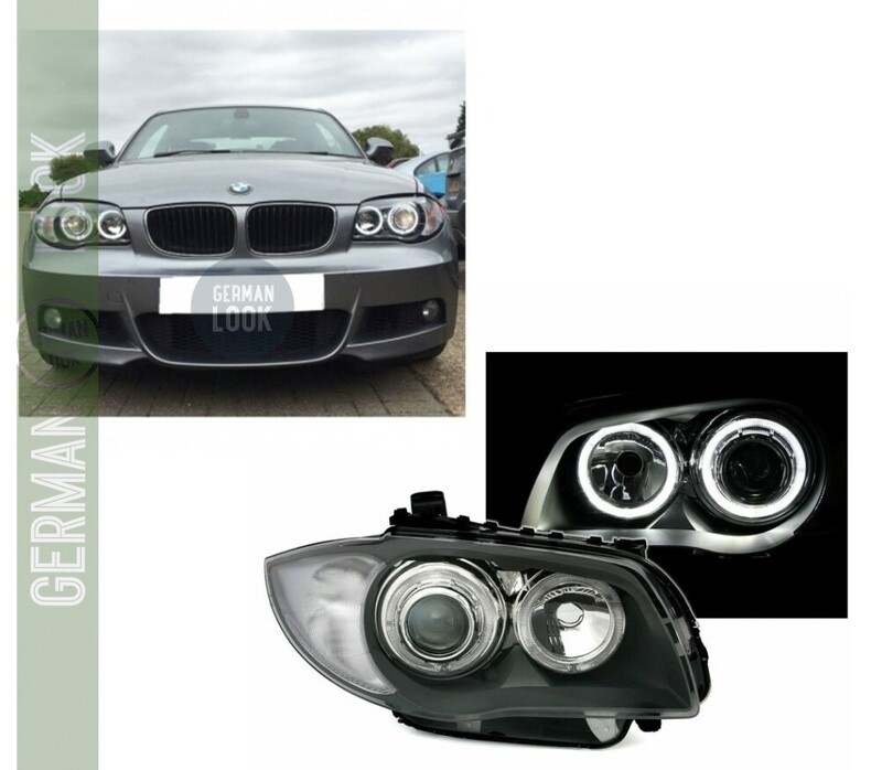 Faróis Angel Eyes CCFL brancos BMW Série 1 E81 E82 E87 E88 2004-2011
