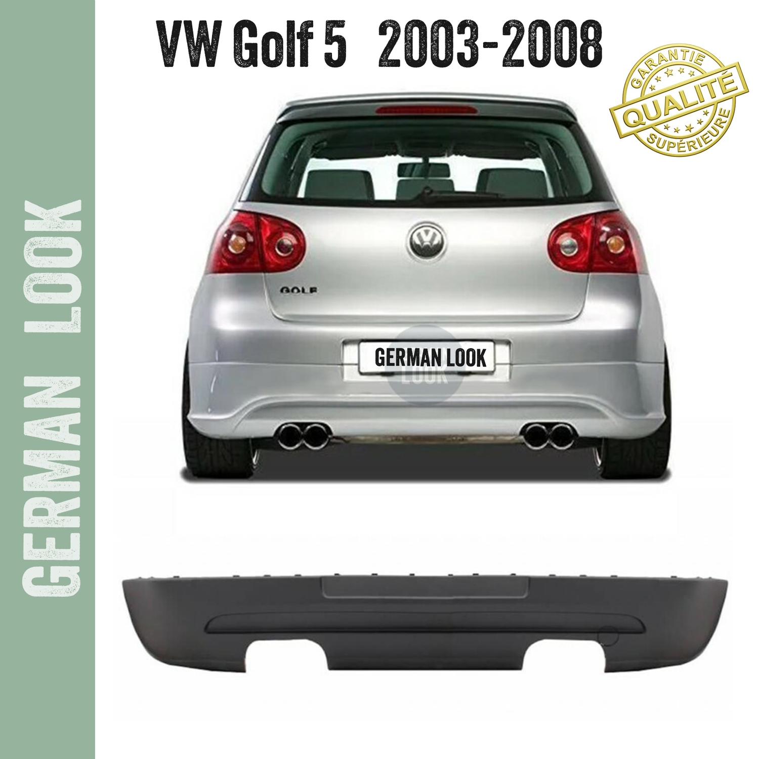 Diffuseur de pare chocs arrière Look GTI / GT pour Volkswagen Golf 5 Diffuseur de pare chocs arrière Look GTI / GT pour Volkswagen Golf 5