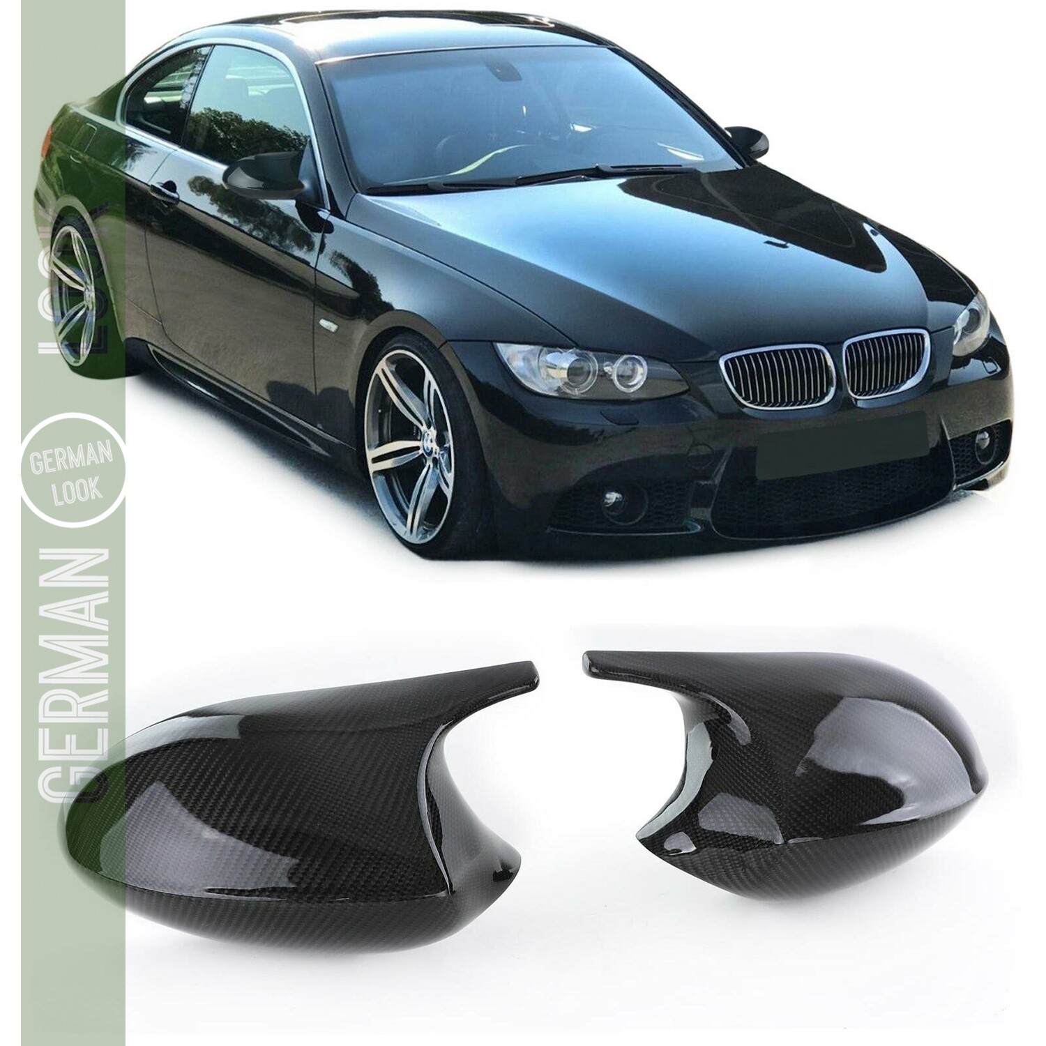 Coques de rétroviseurs BMW Série 3 E92 E93 2006-2010 – Véritable carbone look M3