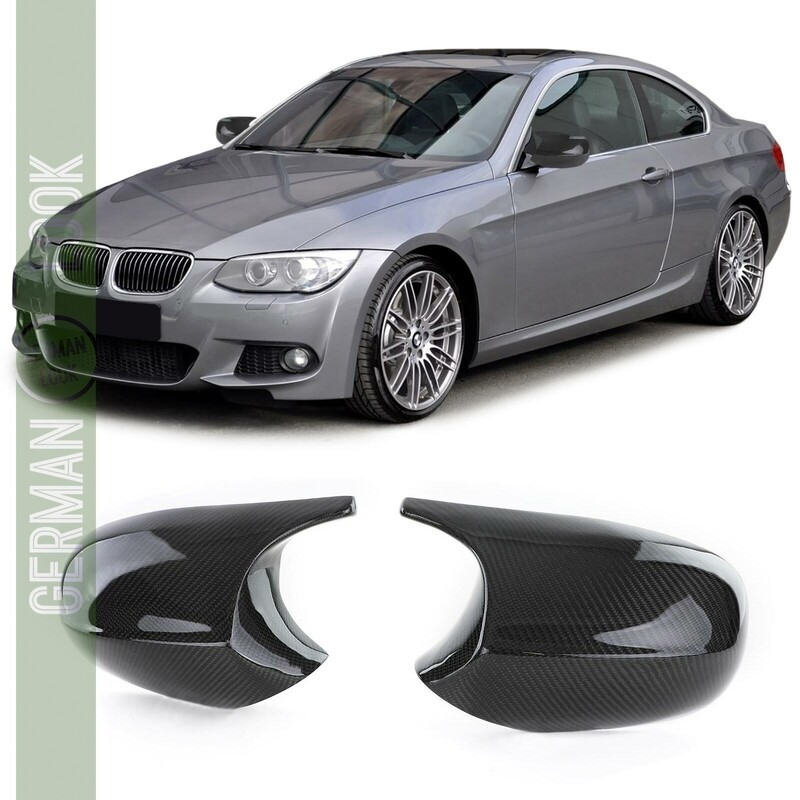 Capas para espelhos retrovisores em carbono verdadeiro com design M3 para BMW Série 3 E92 E93 2010-2013