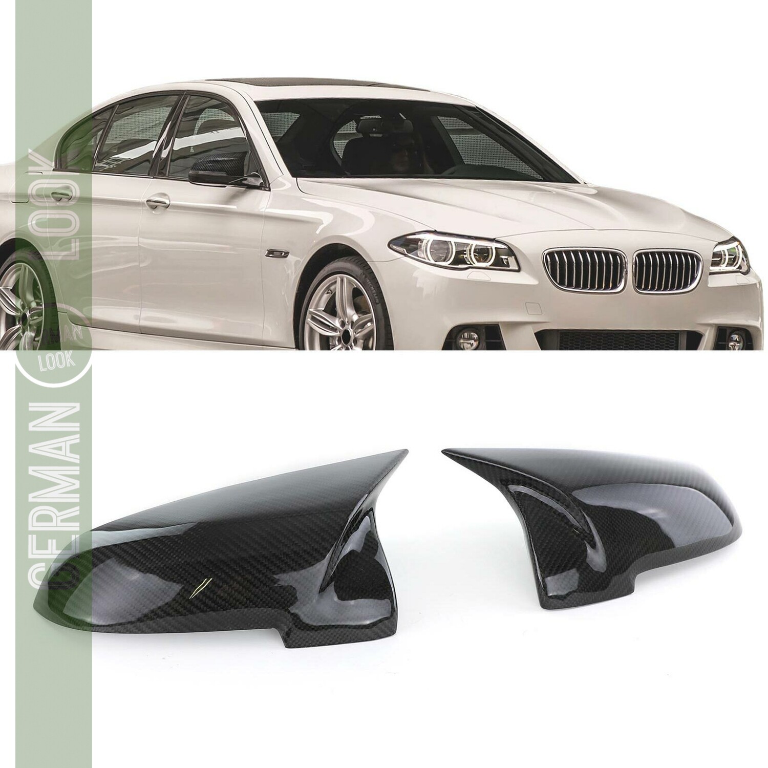 Coques de rétroviseur BMW F07 F10 F11 carbone véritable – Look M Performance premium