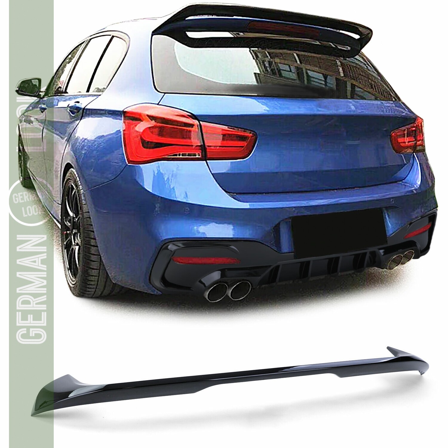 Aileron casquette BMW Série 1 F20 F21 LCI 2015+ Noir Brillant Look M Performance