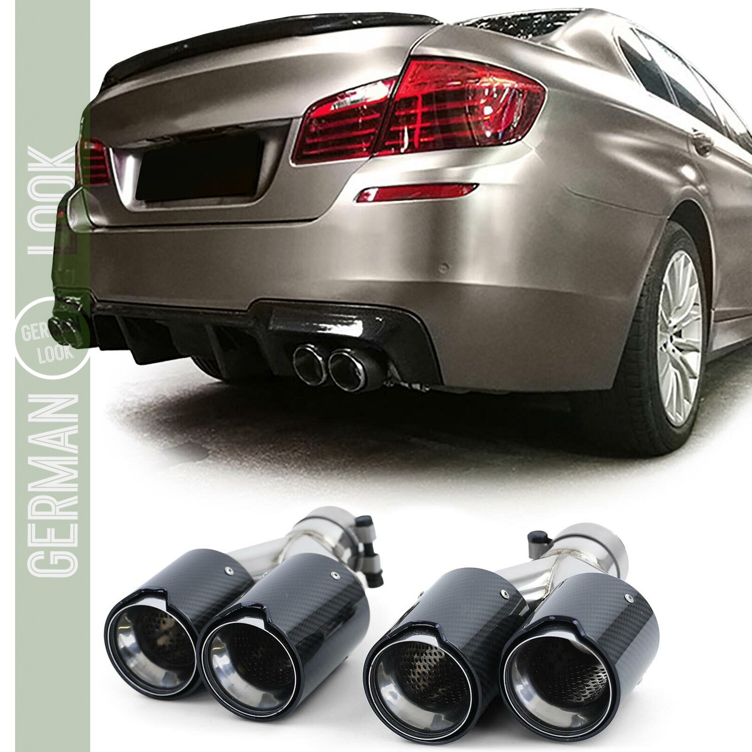 Sorties d’Échappement BMW F10 F11 F12 F13 – Look 550i 550d Double Sortie Inox Sport