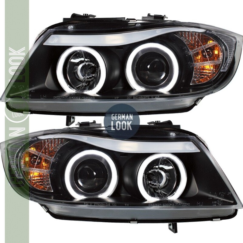 Paire de phares Angel Eyes blanc BMW Série 3 E90 E91 (2005-2008) – Look OEM+ moderne