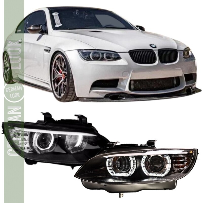 Phares avant Angel Eyes LED 3D Xénon BMW Série 3 E92 E93 (2006-2010) – Look M Performance