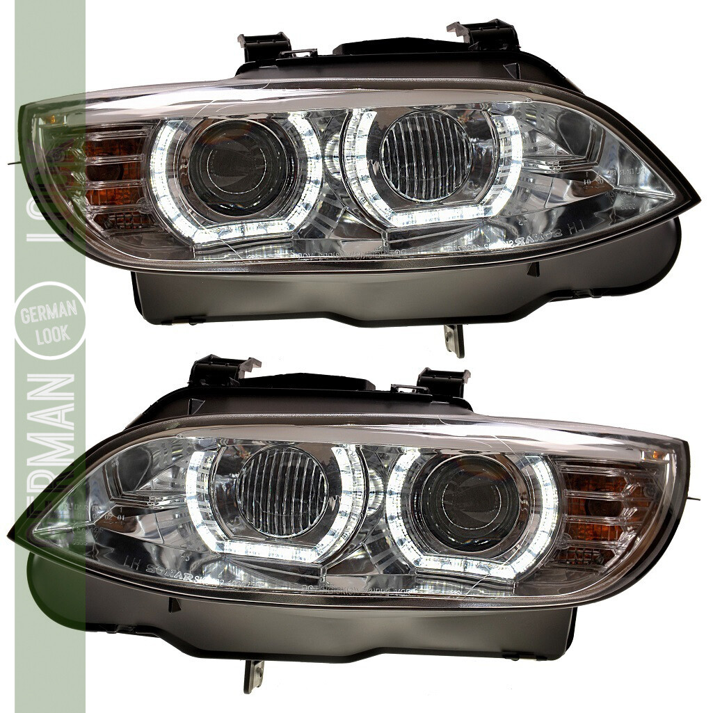 Paire de phares avant Angel Eyes xénon BMW Série 3 E92 E93 2006-2010 – Look LED 3D
