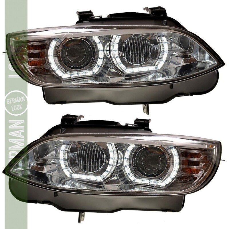 Paire de phares avant Angel Eyes xénon BMW Série 3 E92 E93 2006-2010 – Look LED 3D