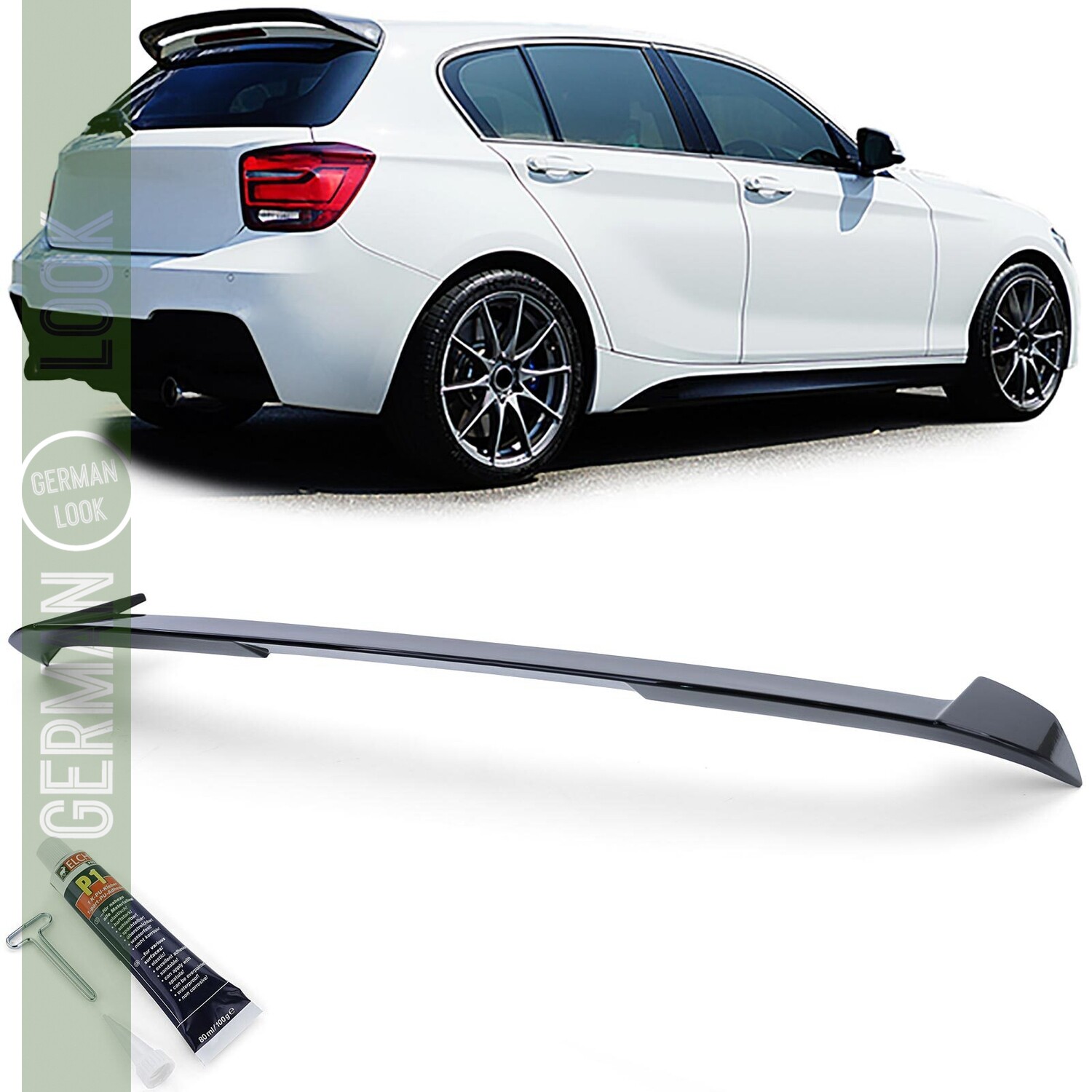 Becquet aileron coffre BMW Série 1 F20 F21 2011-2015 Look Pack M noir brillant