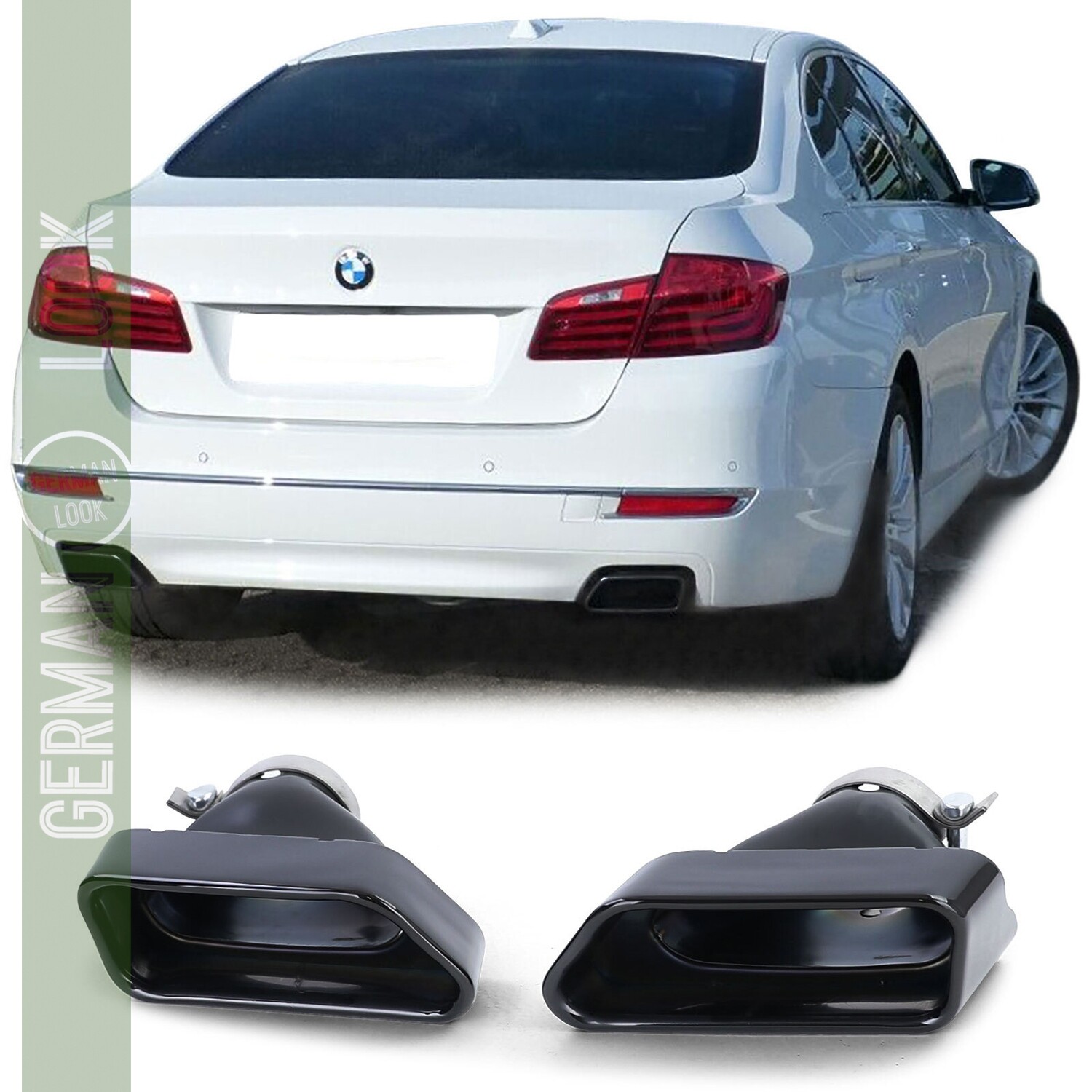 2 embouts échappement inox BMW F10 F11 F12 F13 – Look M Performance double sortie