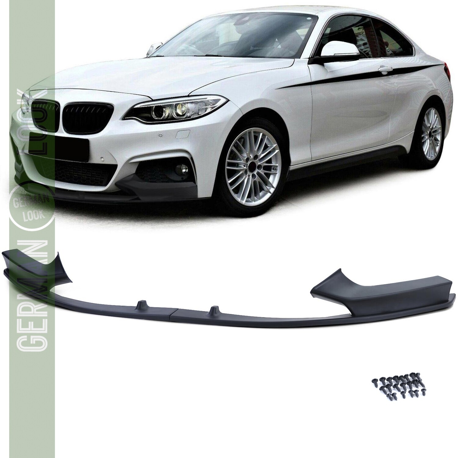 Lame de pare-chocs avant BMW Série 2 F22 F23 Noir Mat – Look M Performance OEM