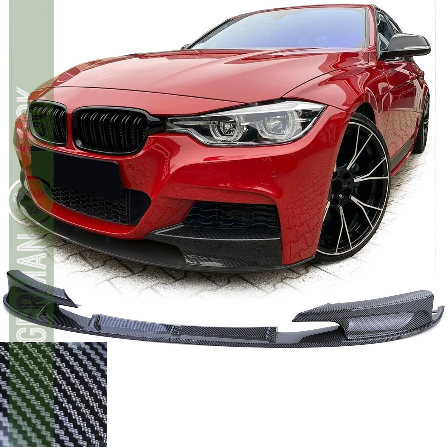 Lame Avant Look Carbone BMW Série 3 F30 F31 Phase 2 LCI Pack M 2015-2019