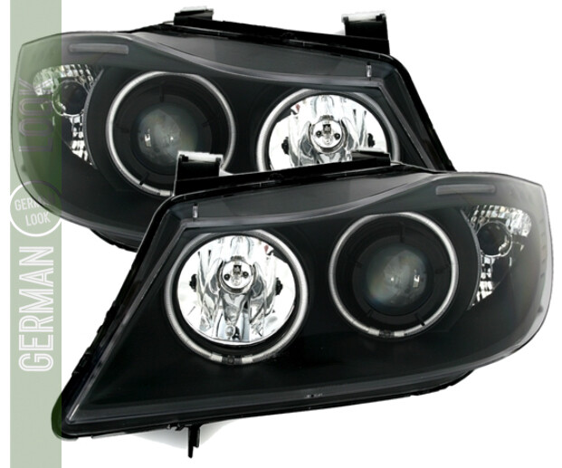 Phares Angel Eyes BMW Série 3 E90 E91 2005-2008 chrome – Look Xénon halogène