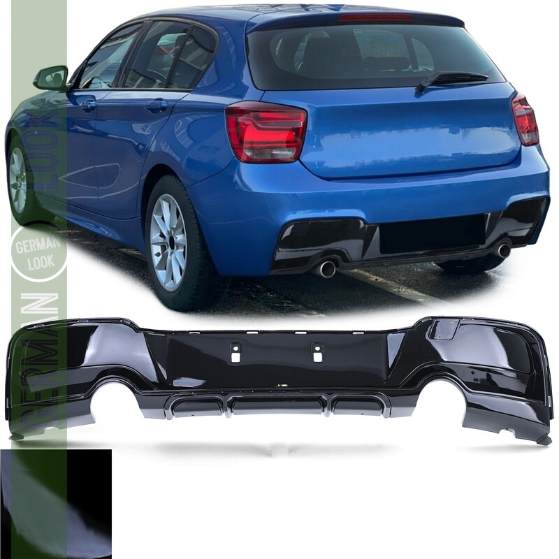 Diffuseur arrière BMW Série 1 F20 F21 Look Performance 2010-2015 Noir Brillant