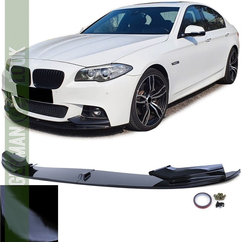 Lèvre / Splitter avant BMW Série 5 F10 F11 2010-2017 Look M Performance Noir Brillant