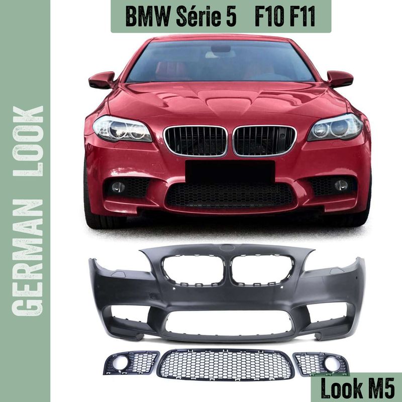 Pare-chocs avant BMW Série 5 F10 F11 Look Pack M M5 Performance avec trous PDC