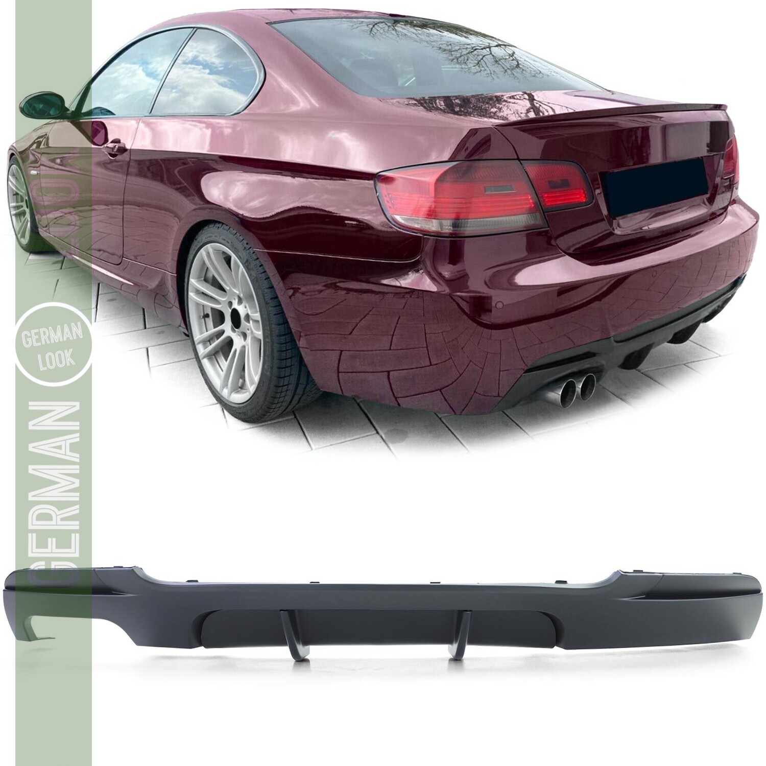 Diffuseur arrière Performance BMW Série 3 E92 E93 2006-2010 – Noir mat Pack M