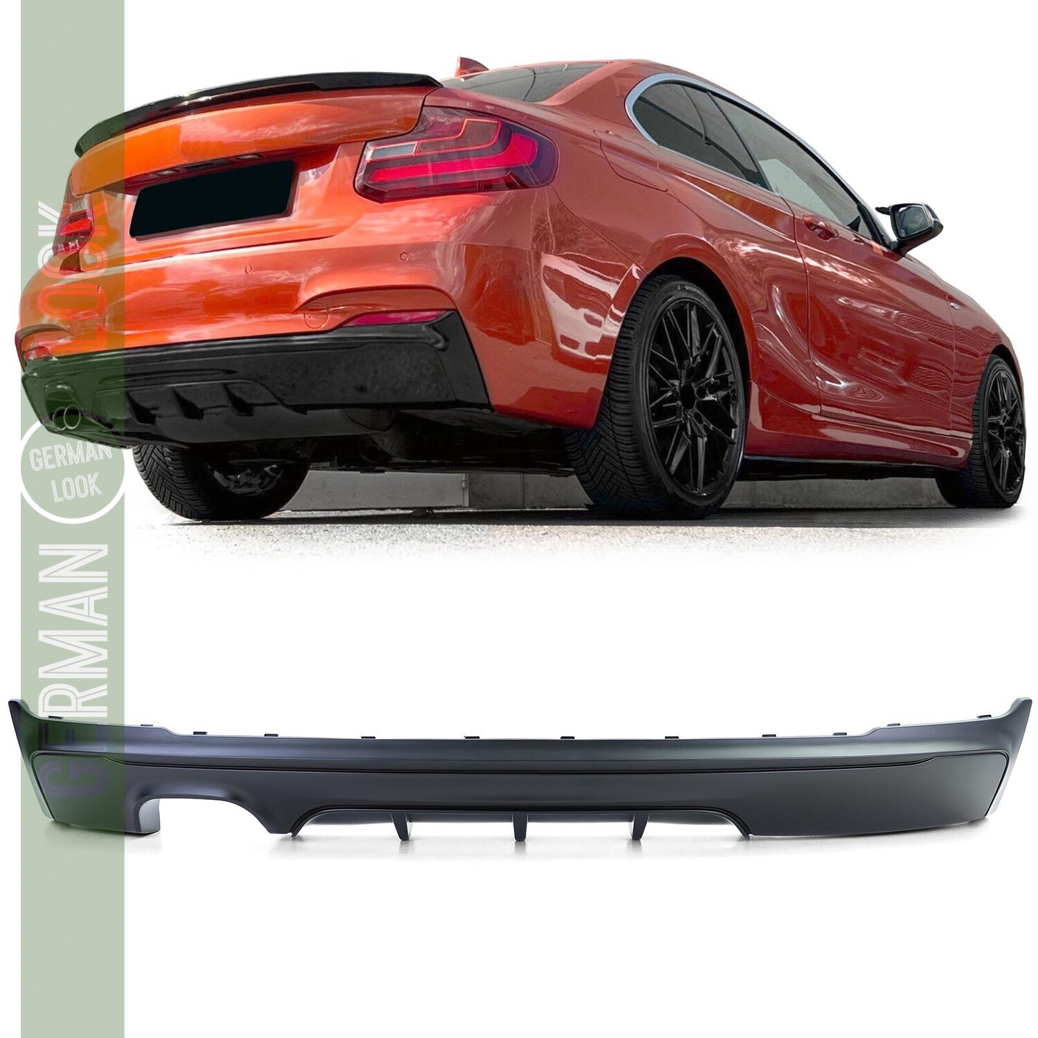 Diffuseur arrière BMW Série 2 F22 F23 Performance Noir Mat – Look M Sport 220 225 228 230