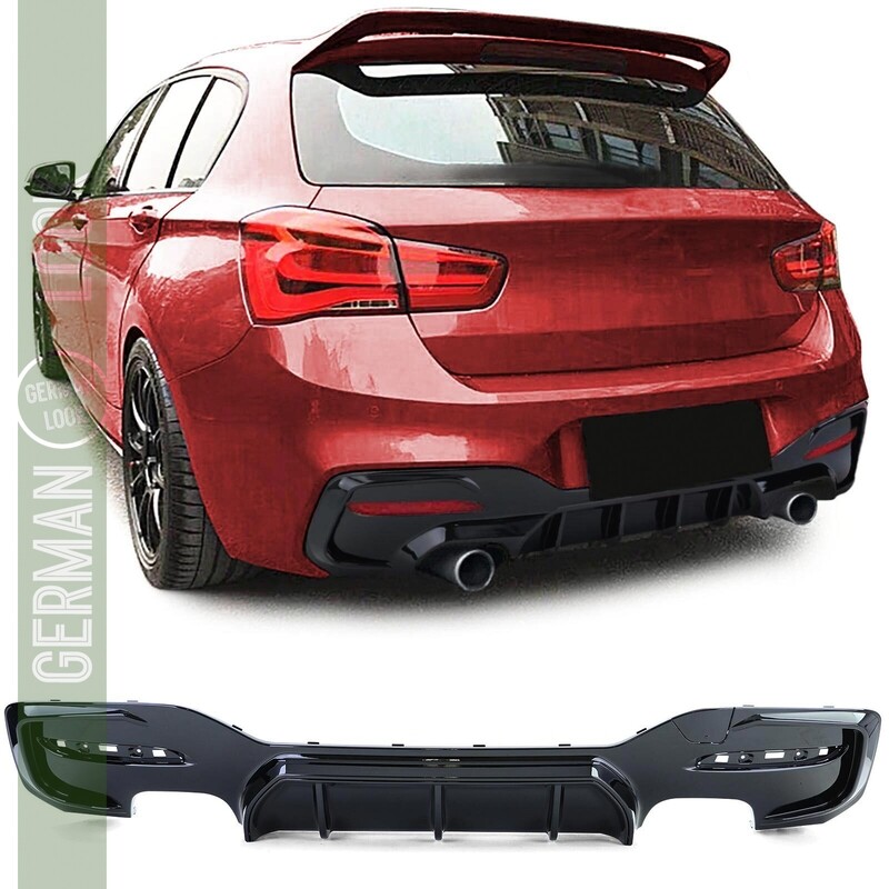 Diffuseur arrière Performance BMW Série 1 F20 F21 M135i M140i 2015-2019 Noir Brillant