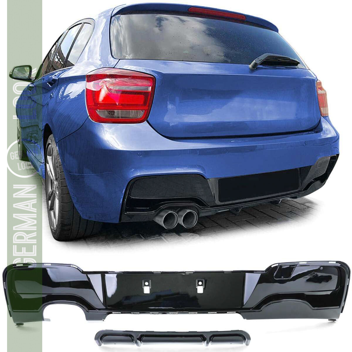 Diffuseur arrière BMW F20 F21 2011-2015 noir brillant Look M Performance