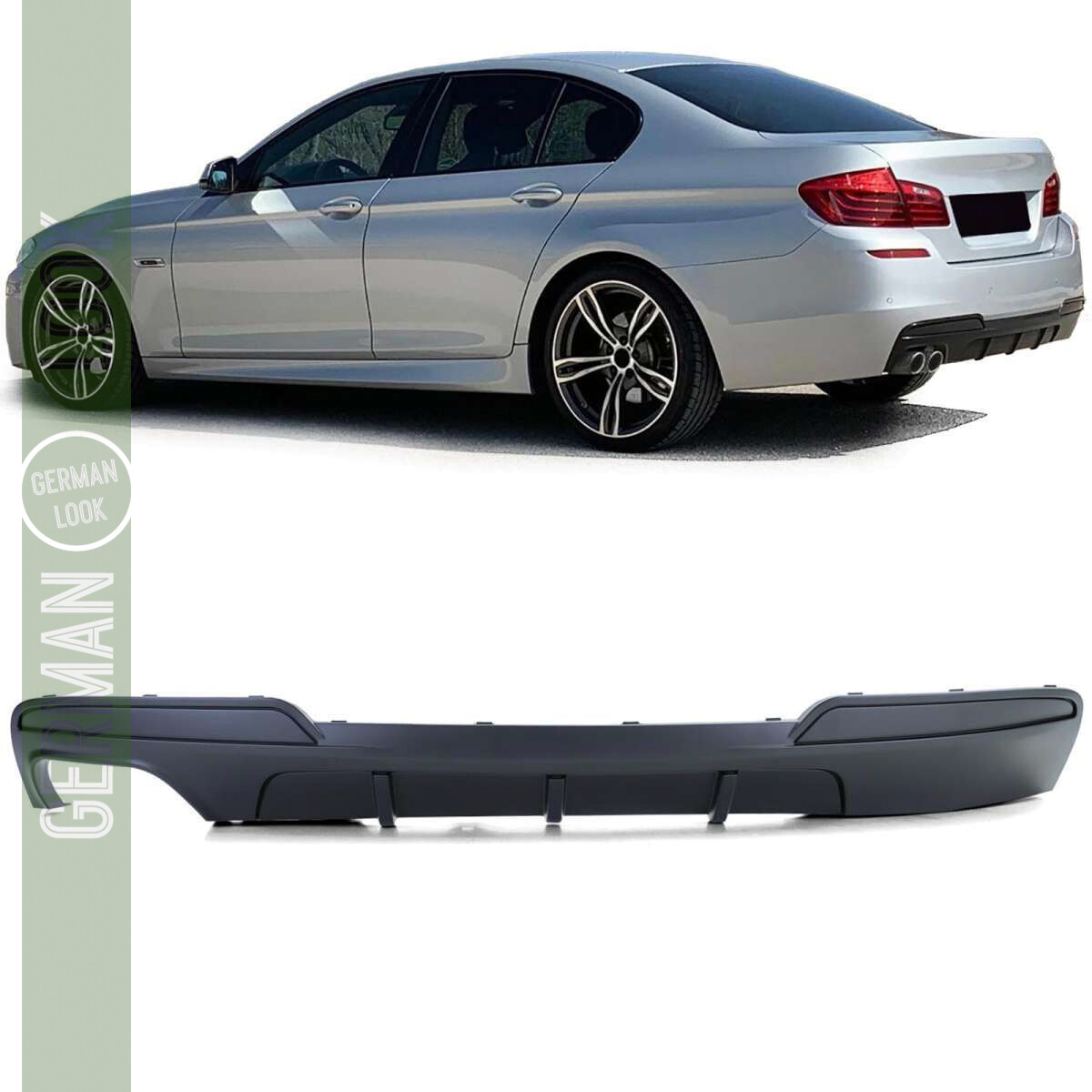 ? Diffuseur Arrière BMW F10 F11 Noir Mat – Look M Performance Double Sortie