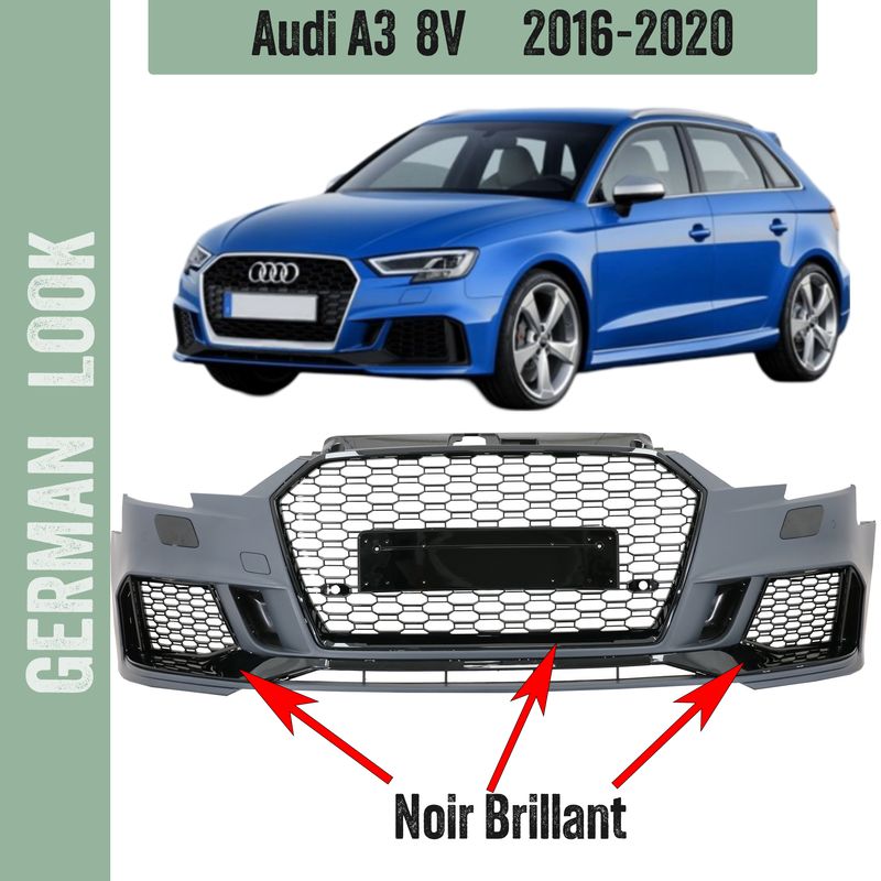 ​Pare-chocs avant look RS3 pour AUDI A3 8V facelift de 2016 à 2020