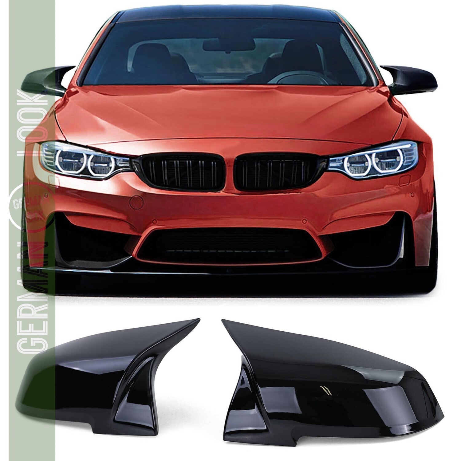 Coques de rétroviseur BMW F20 F30 noir brillant Look Pack M Performance