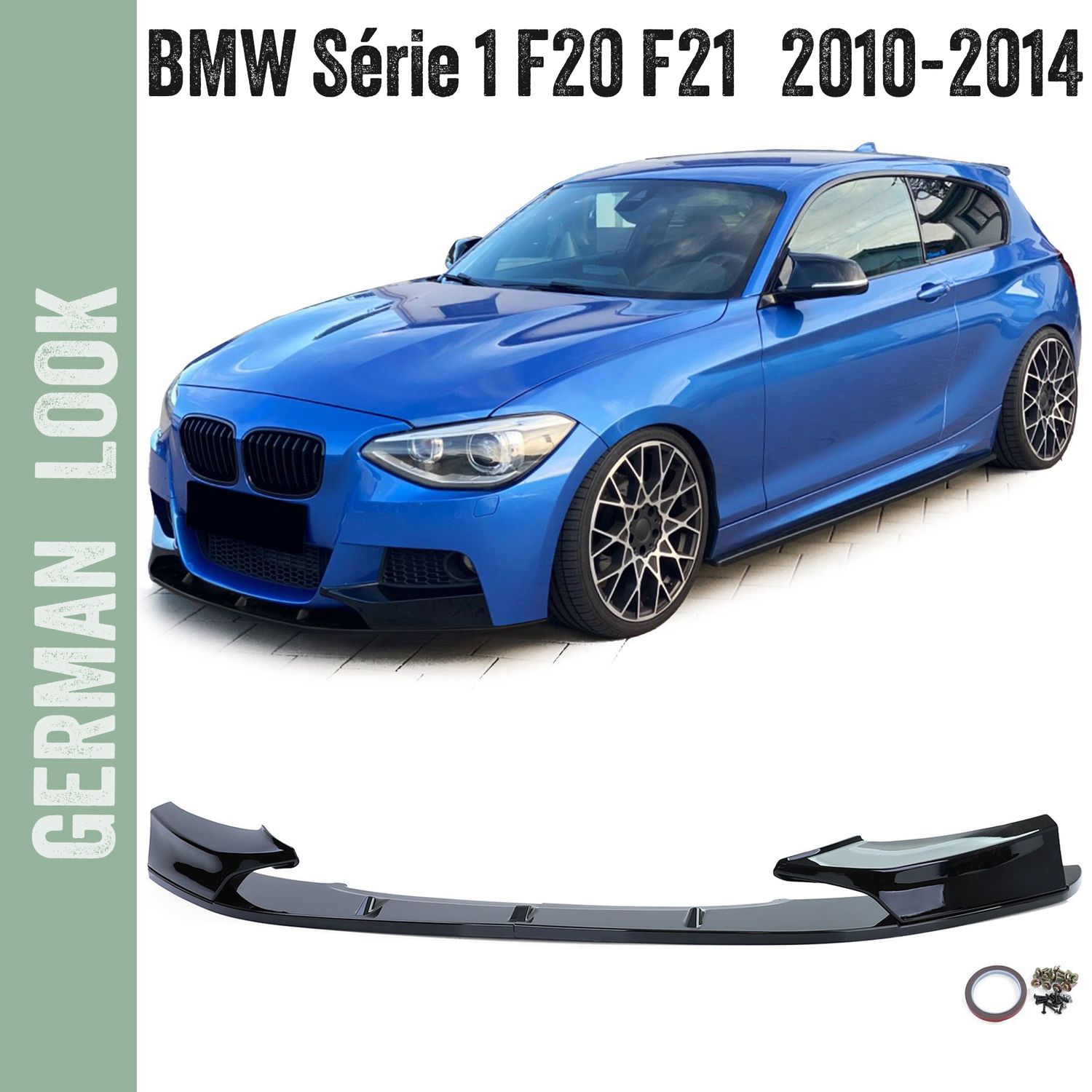 Lame avant Performance BMW Série 1 F20 F21 2010-2015 noir brillant