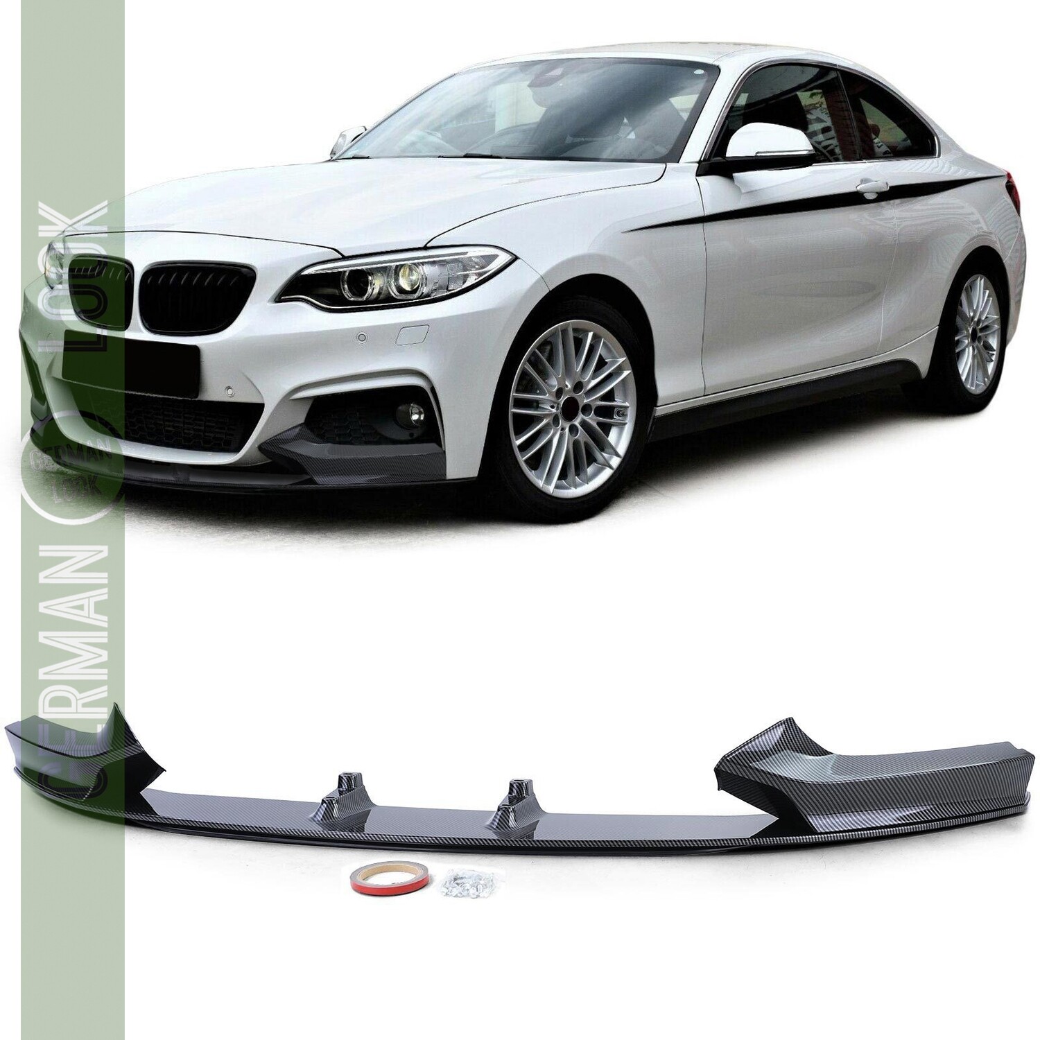 Lame de pare-chocs avant BMW Série 2 F22 F23 Look Carbone – M Performance Sport
