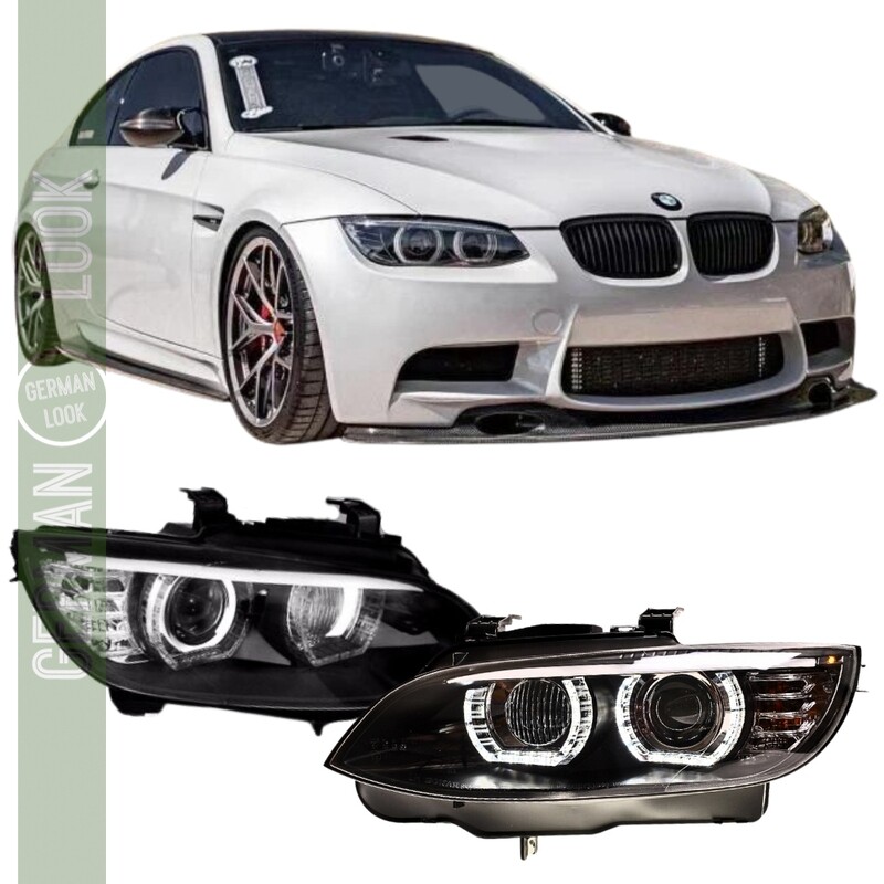 Phares avant Angel Eyes LED 3D Xénon BMW E92 E93 (2006-2010) AFS – Feux directionnels Plug & Play