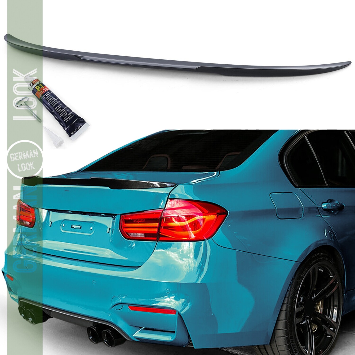 Becquet Look M3 Performance BMW Série 3 F30 F80 (2011-2019) – Noir brillant Sport