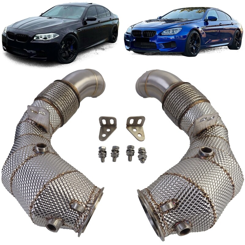 Downpipes com catalisador desportivo + proteção térmica para BMW M5 F10 M6 F12 F13 F06