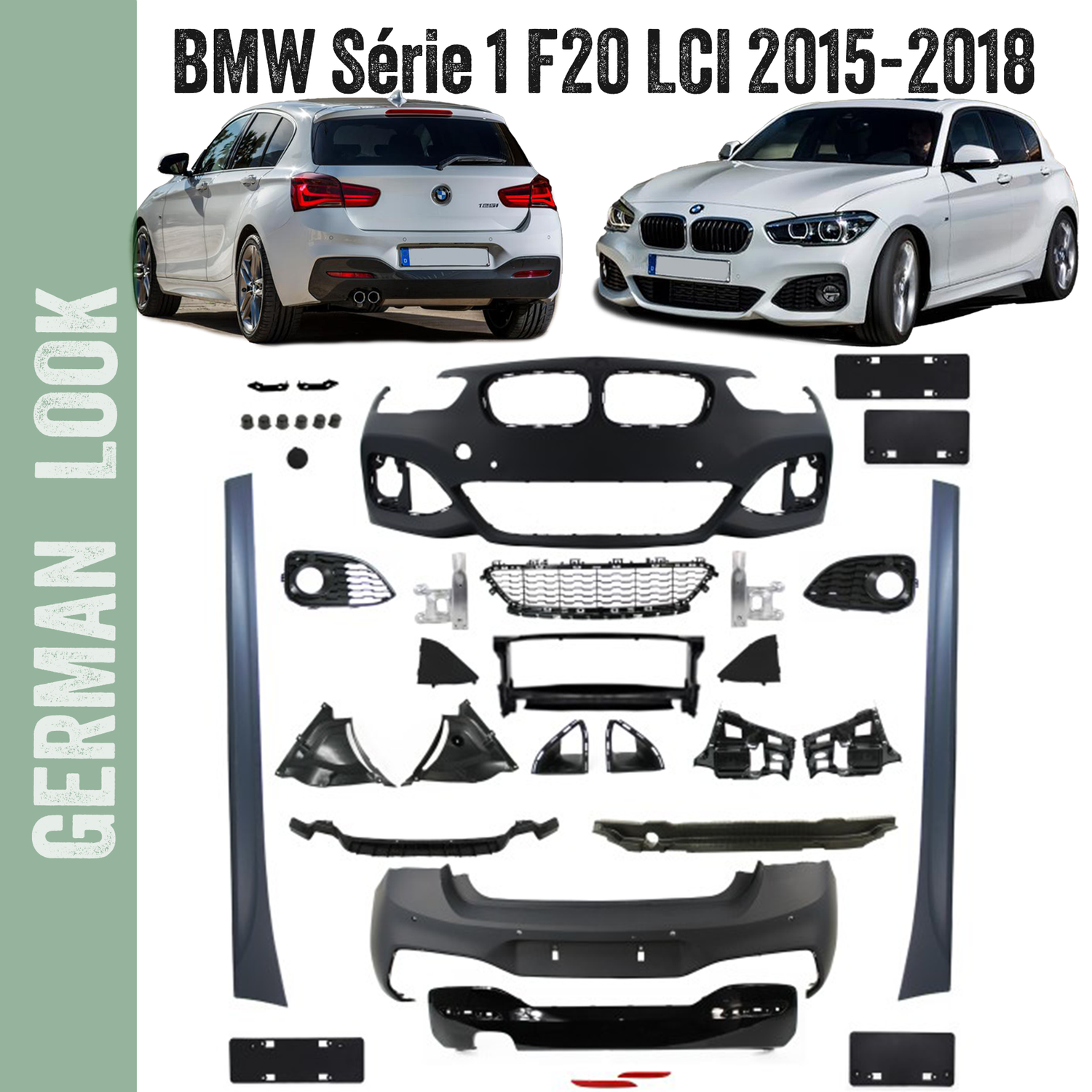 Kit carrosserie BMW Série 1 F20 LCI 2015-2019 Look Pack M complet