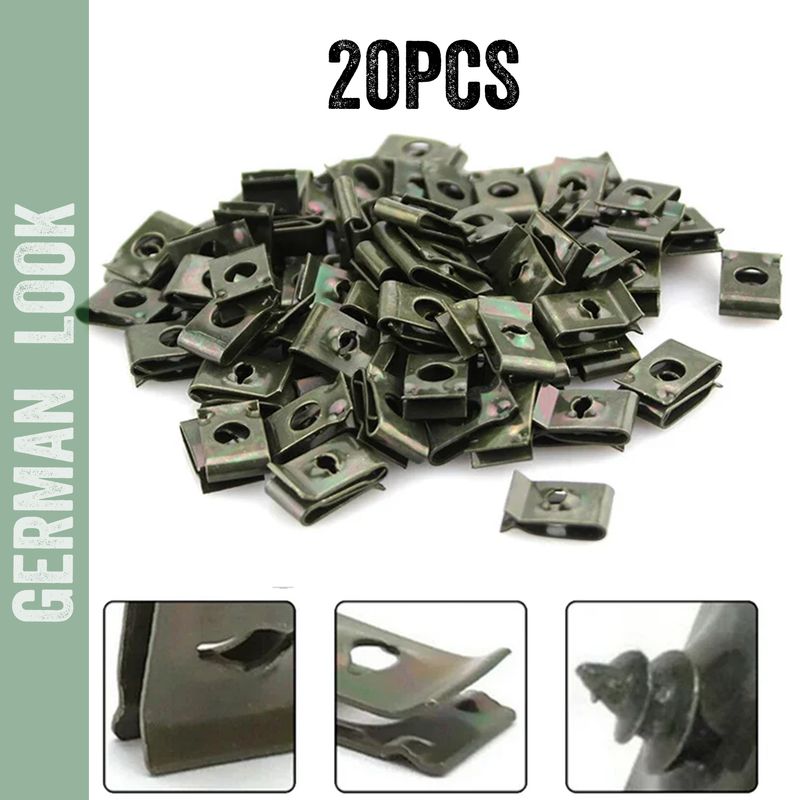 Clips de Fixation à Vis en Métal pour Voiture Antirouille - 20pcs