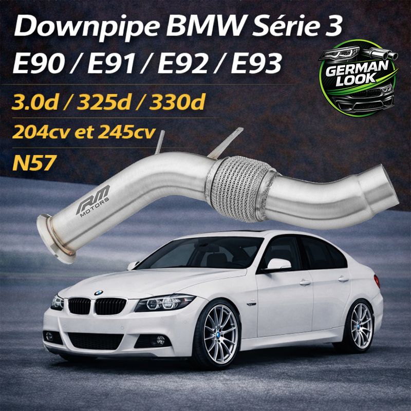 Downpipe BMW E90 E91 E92 325d 330d N57 Inox 76mm RM Motors