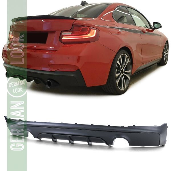 Diffuseur arrière BMW Série 2 F22 F23 Performance Noir Mat – M235i M240i Look M Sport