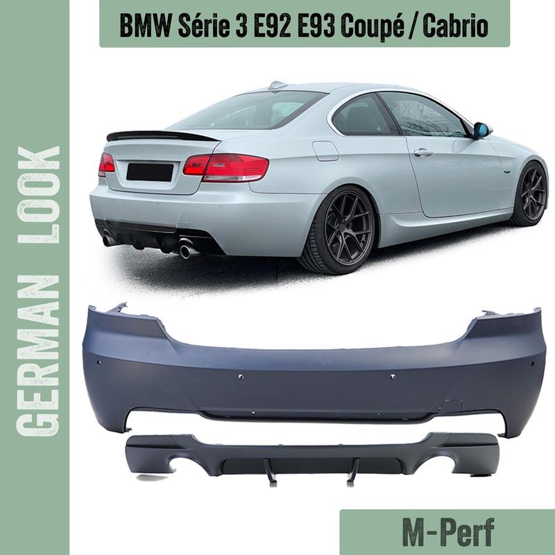 Pare-chocs arrière Pack M BMW Série 3 E92 E93 2006-2013 – Diffuseur au choix