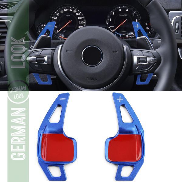 Extensions de Palettes de Changement de Vitesse Aluminium Bleu BMW F30 F31 F34 F32 F33 F36 Extensions de Palettes de Changement de Vitesse Aluminium Bleu BMW F30 F31 F34 F32 F33 F36