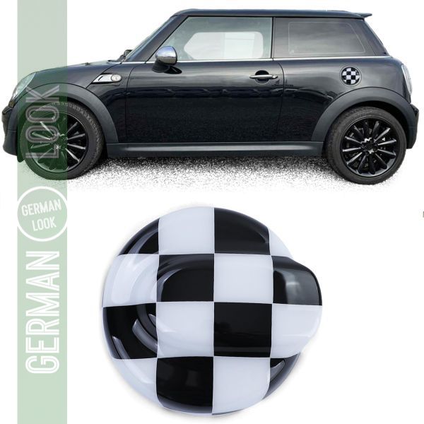 Couvercle de bouchon de réservoir noir blanc sur mesure pour Mini R56 R57 R58 R59 R60 Couvercle de bouchon de réservoir noir blanc sur mesure pour Mini R56 R57 R58 R59 R60