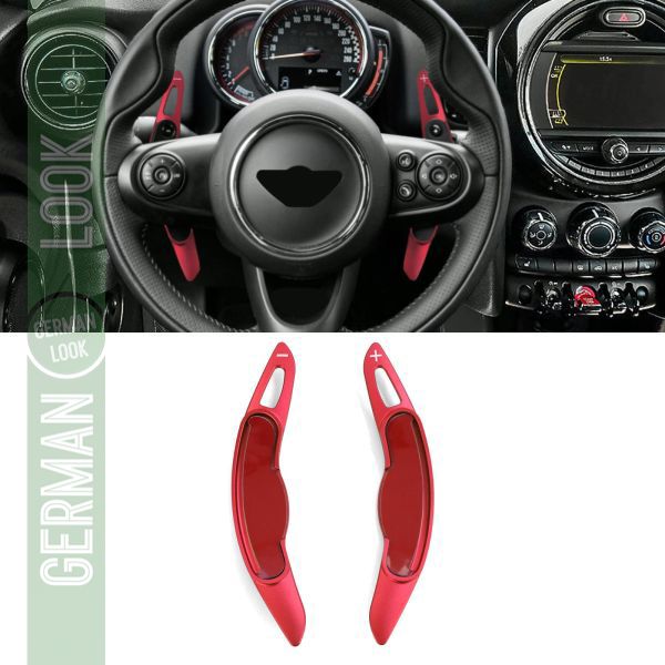 Extension de palette de changement de vitesse en aluminium rouge pour Mini Cooper F55 F56 Cabrio F57 Extension de palette de changement de vitesse en aluminium rouge pour Mini Cooper F55 F56 Cabrio F57