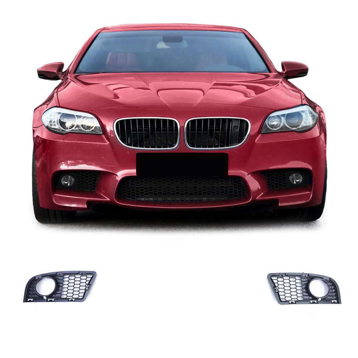 2 grilles de pare-chocs avant BMW F10 F11 M5 avec antibrouillards – Look M Performance