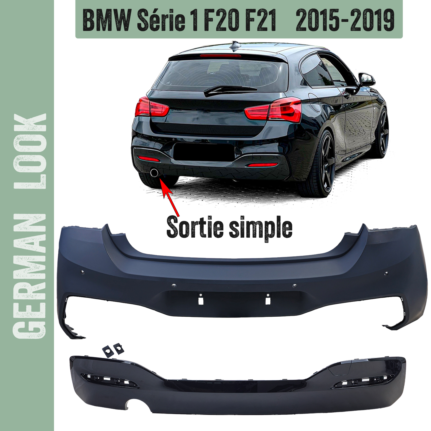 Pare-chocs arrière Pack M BMW Série 1 F20 LCI 2015-2019