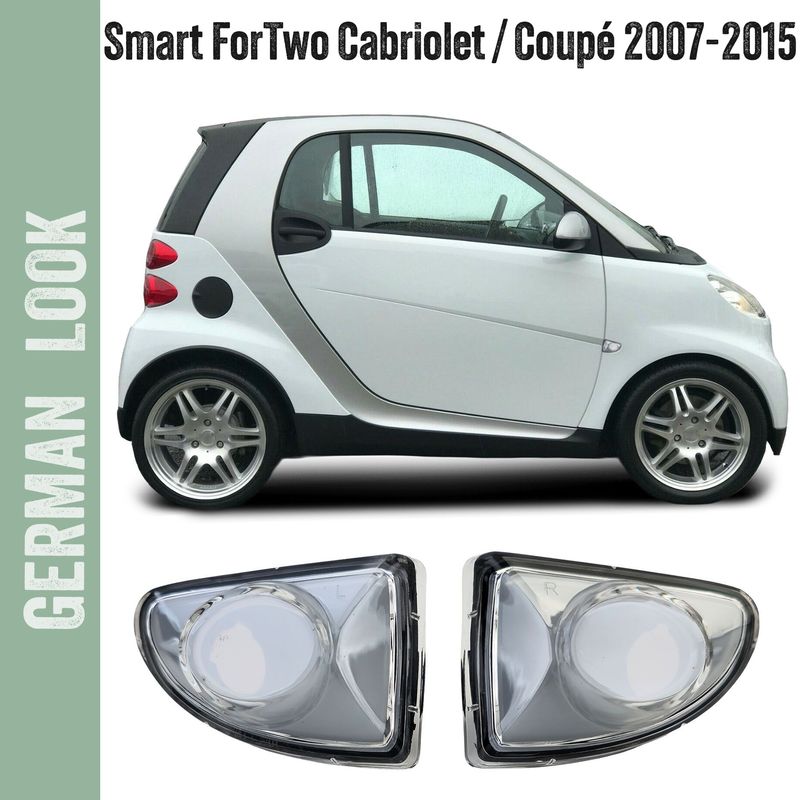 Clignotants latéraux en verre transparent blanc pour Smart ForTwo Cabrio Coupé 451 2007-2015