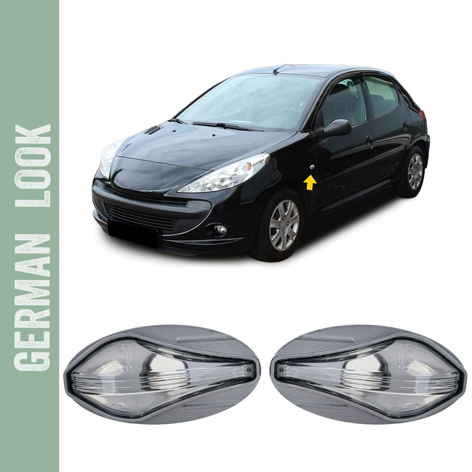 Clignotants latéraux en verre transparent, transparent, pour Peugeot 107, 206 SW CC, 307, 407, 607, Toyota Aygo