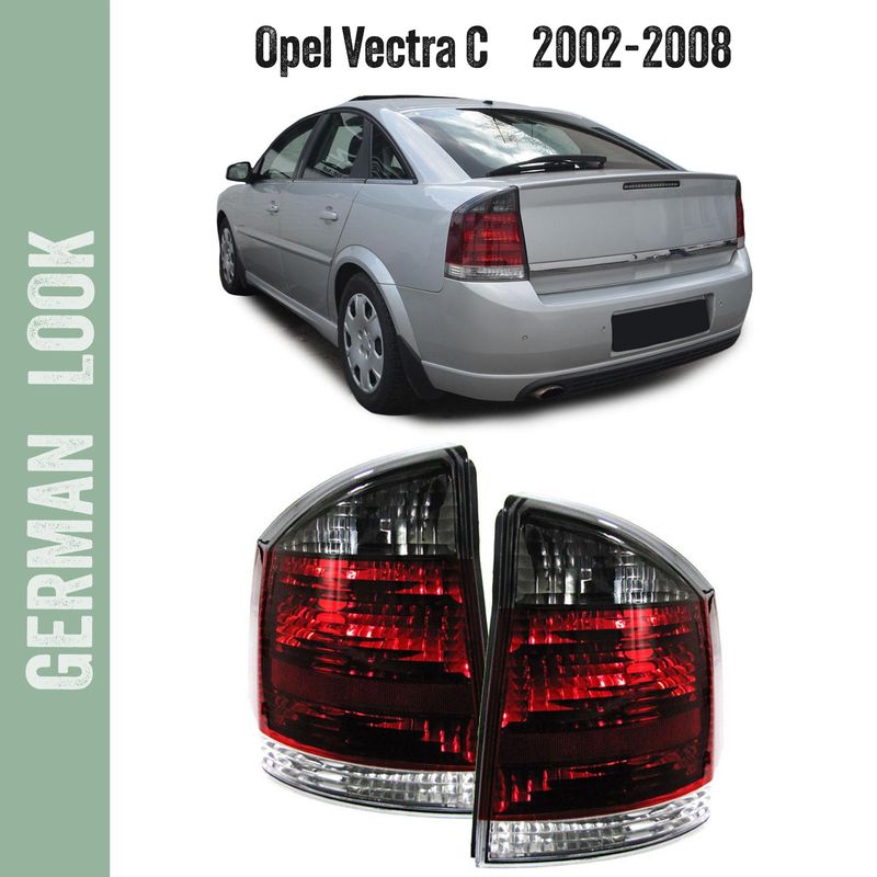 Feux arrière GTS OPC rouge et noir pour Opel Vectra C Berline 2002-2008