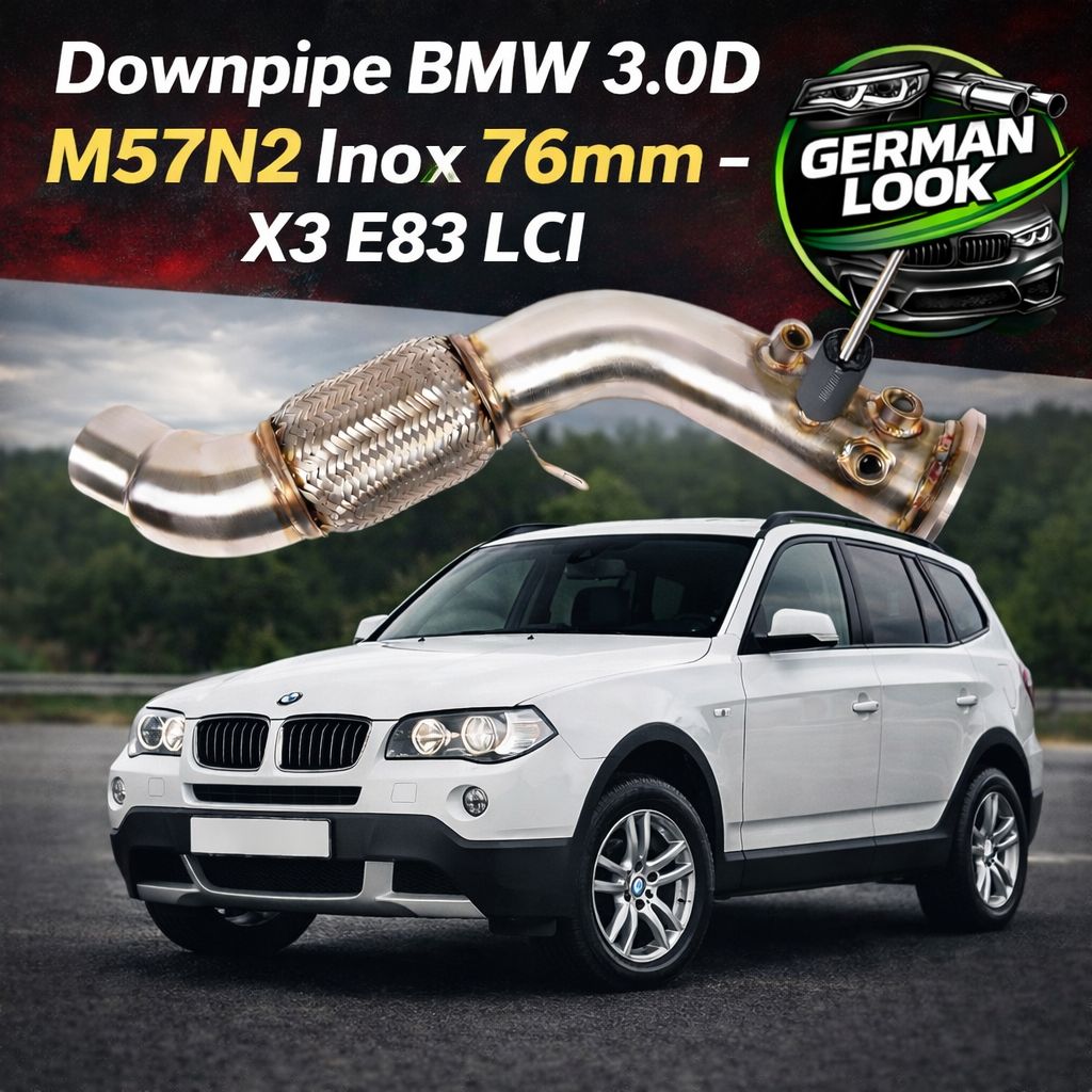 Downpipe BMW 3.0D M57N2 Inox 76mm – E90 E91 E92 E60 E61 X5 X6 325d 330d 530d
