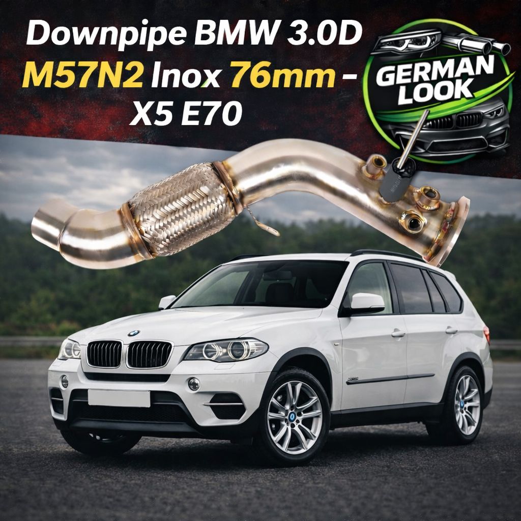 Downpipe BMW 3.0D M57N2 Inox 76mm – E90 E91 E92 E60 E61 X5 X6 325d 330d 530d