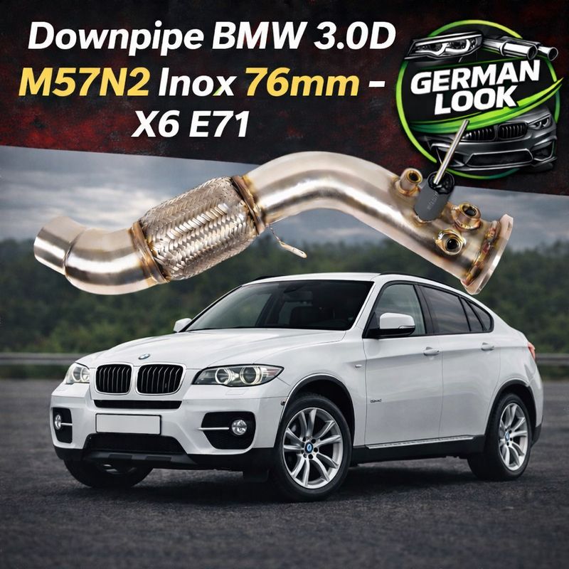 Downpipe BMW 3.0D M57N2 Inox 76mm – E90 E91 E92 E60 E61 X5 X6 325d 330d 530d